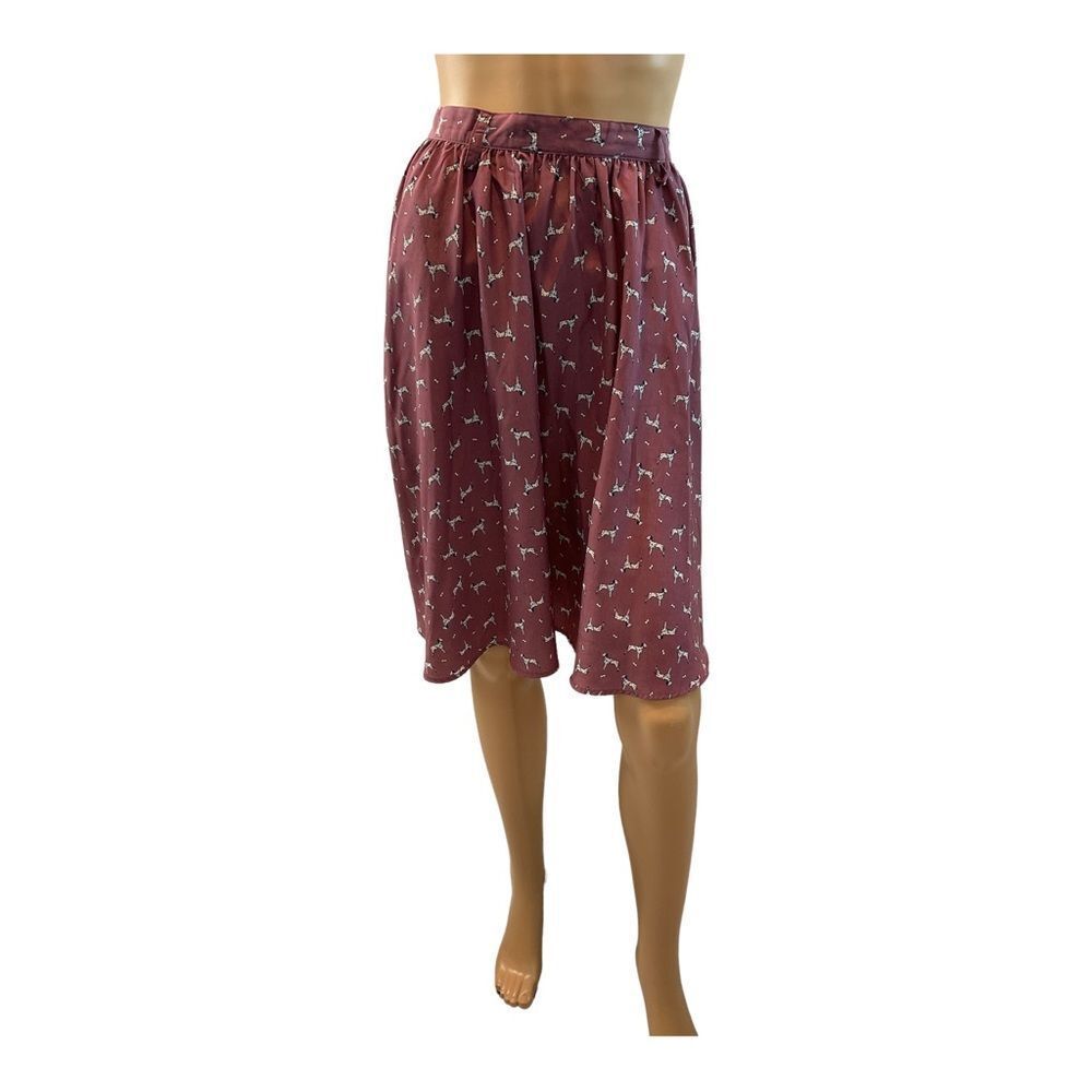 Xhilaration Mauve Purple Skater Circle Skirt Dalmatian Dog Quirky Print L
